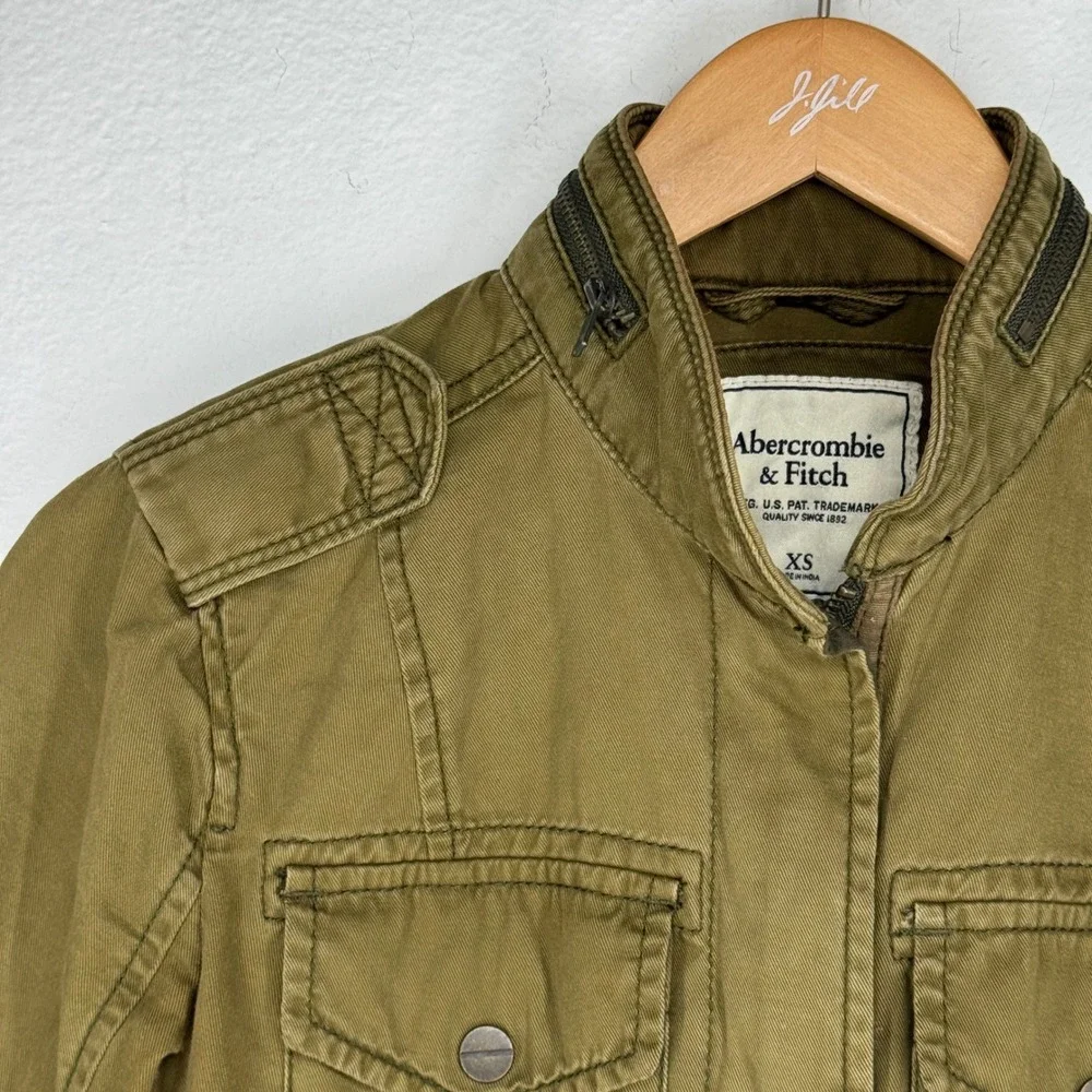 Abercrombie &‎ Fitch Womens Military Utility Field Jacket Chore Green XS Grunge